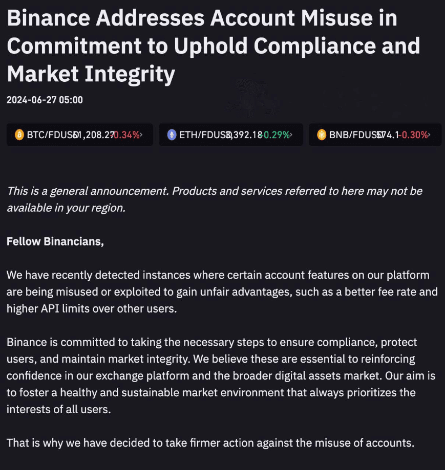 Binance Exchange Raises Security Against Account Misuse 2 crypto news