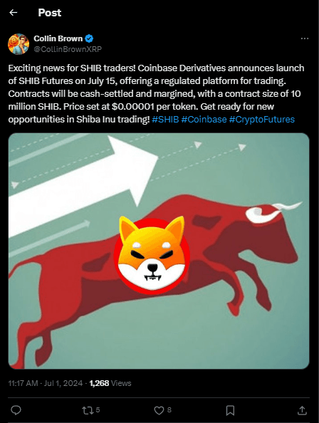 Shiba Inu Coin: Coinbase to launch SHIB futures on July 15 2 crypto news