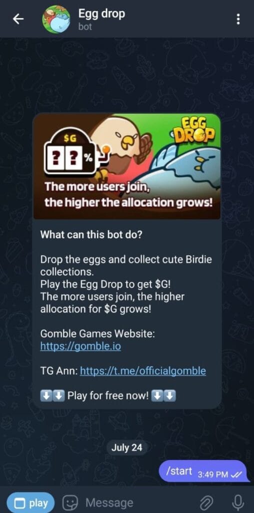 Egg Drop Gomble Game: How to Play & Earn $G Coins 2 crypto news