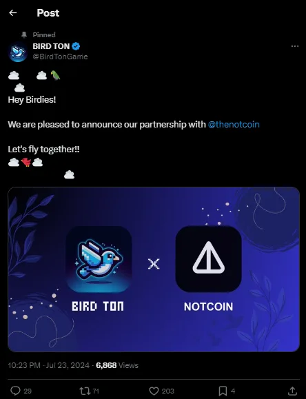 BIRD TON NOTCOIN Partnership: $BIRD Coin Price to Soar Higher? 3 crypto news
