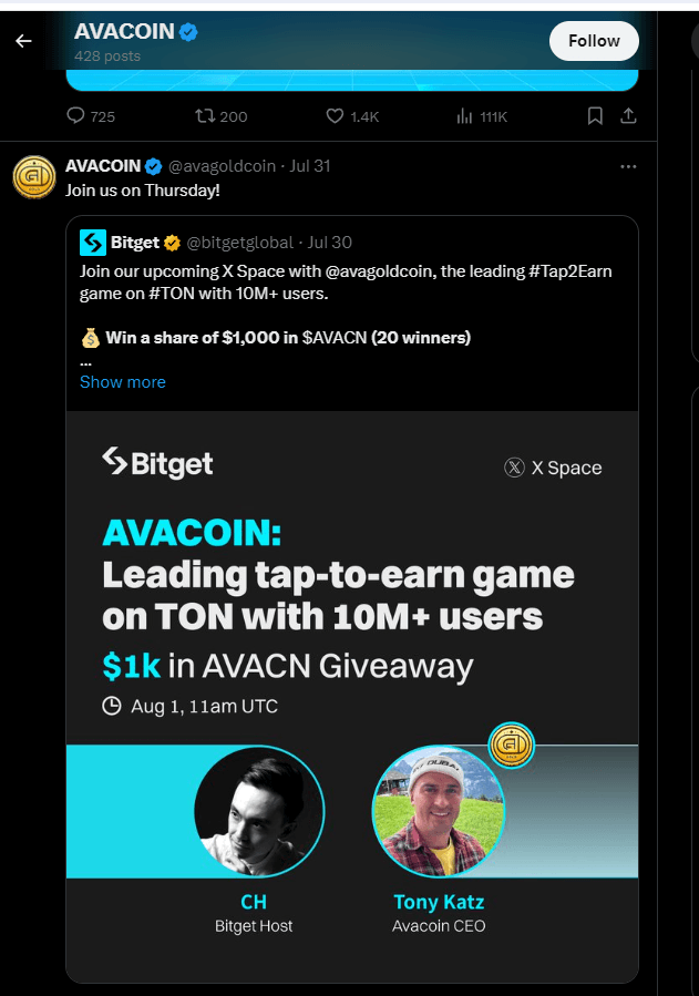 TONNECT 2024: Nominating Avacoin As Most Popular Game 2 crypto news