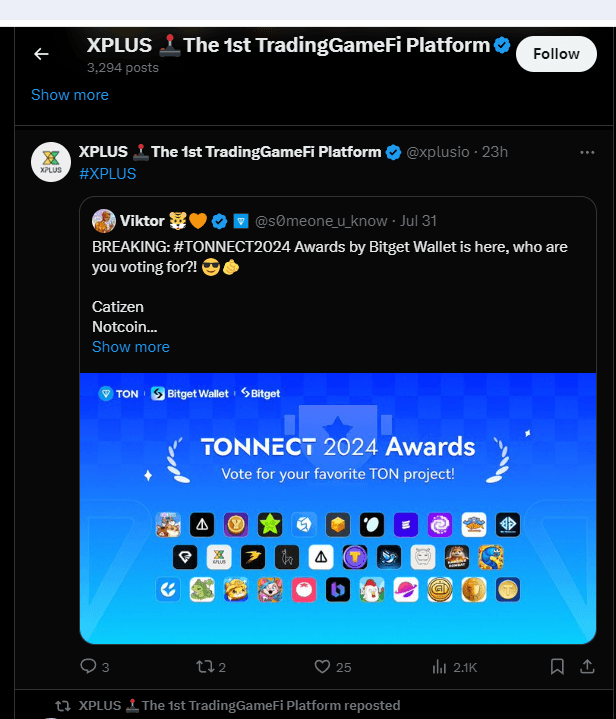 How to Nominate XPLUS Game to Win TONNECT 2024 Awards? 2 crypto news