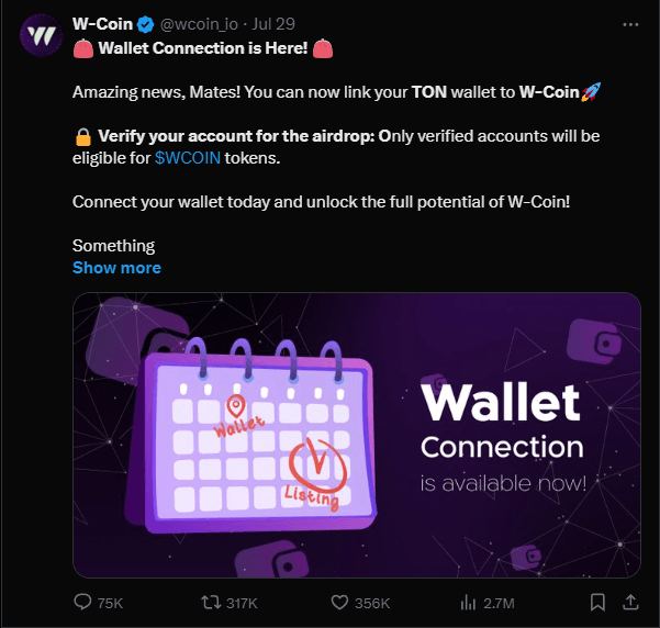 W-Coin Airdrop: Earn Free $WCOIN Token Before August 31, 2024? 3 crypto news