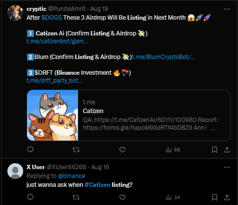 Catizen Binance Listing: World’s Largest Crypto Exchange to List $Cati on 31st August? 2 crypto news