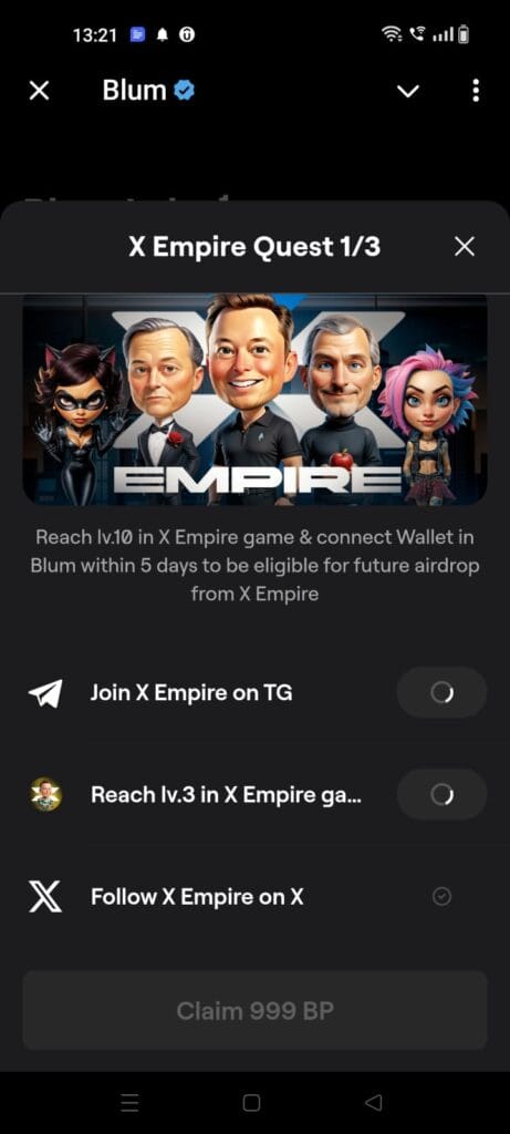 Blum Airdrop: Get X Empires 0.8% Future Airdrop in Blum Tasks 5 crypto news