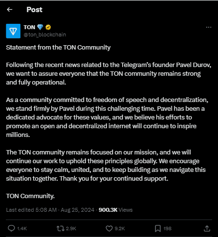 Ton Crypto Downfall! Toncoin Sinks 20% After Durov's Arrest? 3 crypto news