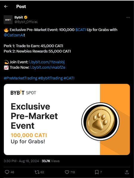 Bybit Catizen Prize: 100,000 $CATI for Grabs! 2 crypto news