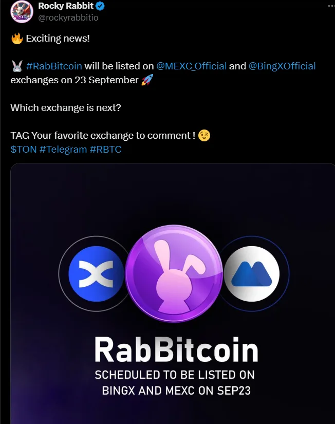 Rocky Rabbit Price Prediction Revealed! Listing on September 23: $RBTC Surge to $0.04? 2 crypto news