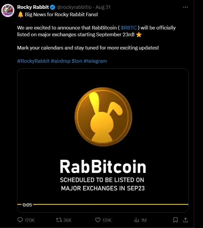 Rocky Rabbit Price Prediction Revealed! Listing on September 23: $RBTC Surge to $0.04? 4 crypto news