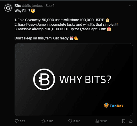 Bits Airdrop Listing Date: Grab Up to $100,000 USDT Before 30th Sep! 6 crypto news