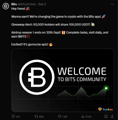 Bits Airdrop Listing Date: Grab Up to $100,000 USDT Before 30th Sep! 2 crypto news