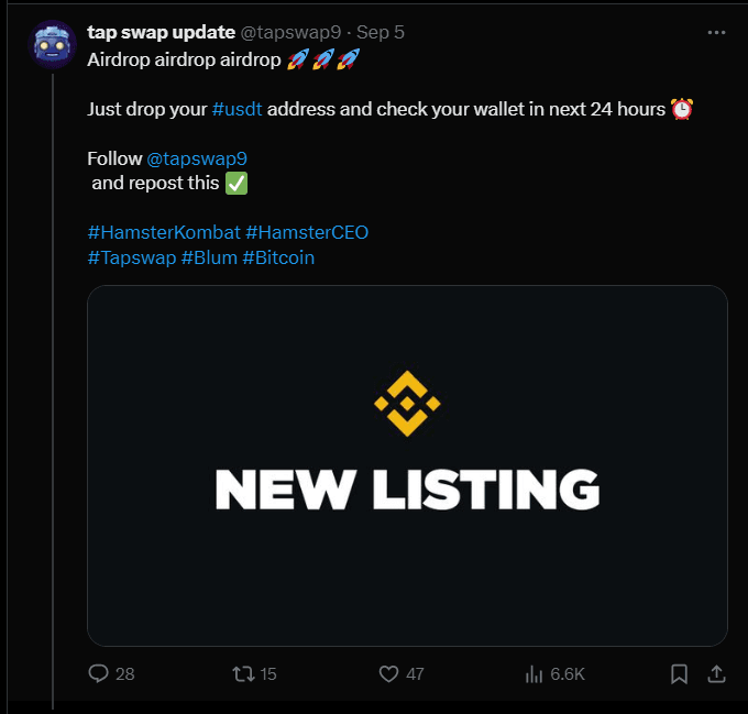 TapSwap Listing Date Revealed Before 30th Oct: Will Binance Add $TAPS Coin ? 2 crypto news