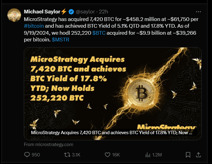 Michael Saylor Could Ignite Bitcoin's Next Bull Run to $70K with $489M MicroStrategy Investment! 3 crypto news