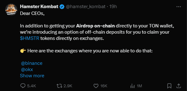 On-Chain Airdrop Hamster Kombat: Grab Your Share of $HMSTR Tokens 2 crypto news