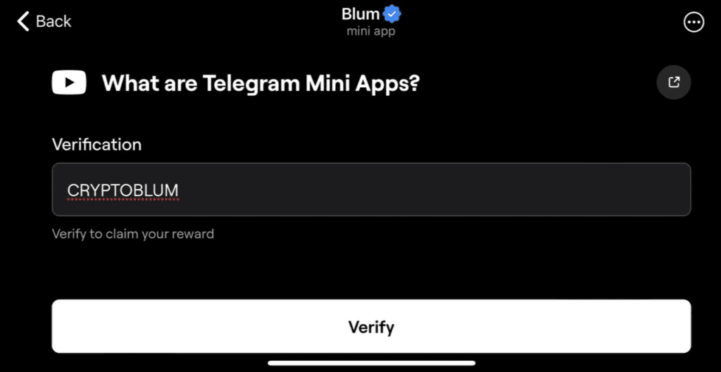 What Are Telegram Mini Apps Blum Code? Blum Video Code 3 crypto news