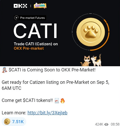 Catizen Airdrop Listing Sep 21st: Get Ready for a Pre-Launch Bonanza! 3 crypto news