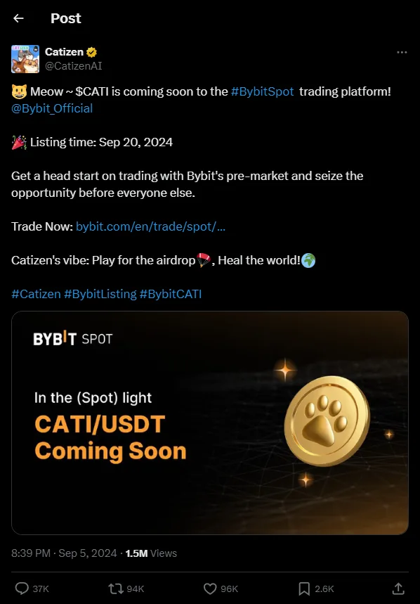 Catizen Pre-Market Price: 1 $CATI = $0.50 Or Above Before September 20? 2 crypto news