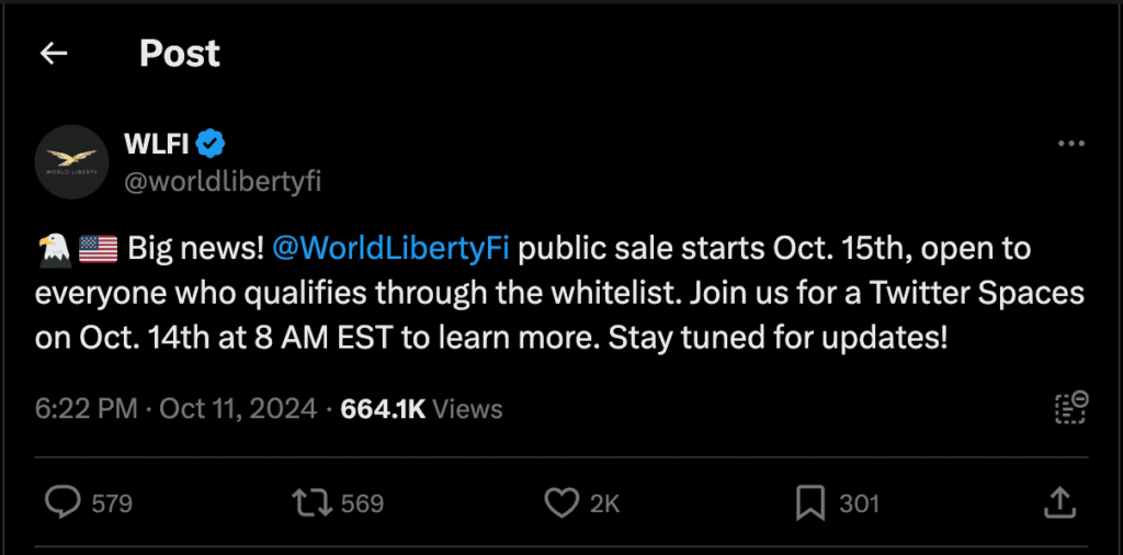 WLFI Crypto Price Soars as Trump’s DeFi Token Launch Attracts 2,900 Investors 2 crypto news