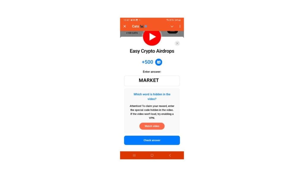 CATS Video Code for 11th Oct: Guide to Earn Free 500 $CATS Daily 1 crypto news
