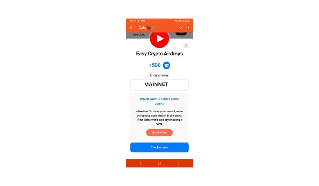 CATS Video Code for 11th Oct: Guide to Earn Free 500 $CATS Daily 2 crypto news