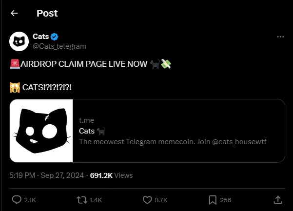 CATS Airdrop Video Code: Guide To Earn Free 500 $CATS 4 crypto news