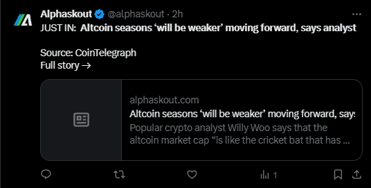 Analyst Warns of Weaker Altcoin Seasons: What’s Next for the Crypto Market? 3 crypto news