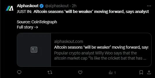 Analyst Warns of Weaker Altcoin Seasons: What’s Next for the Crypto Market? 3 crypto news