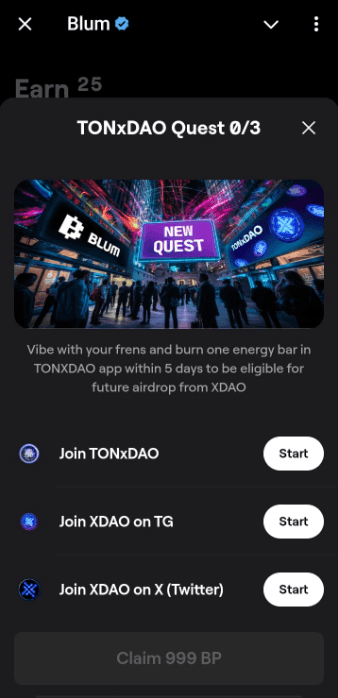 Join Blum TONxDAO Quest: Unlock Your Free 999 $BLUM Now! 2 crypto news