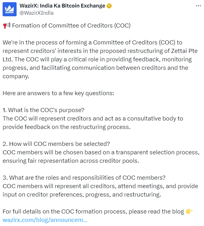 WazirX Creditors Committee Challenges Restructure Plan Amid Customer Concerns 3 crypto news