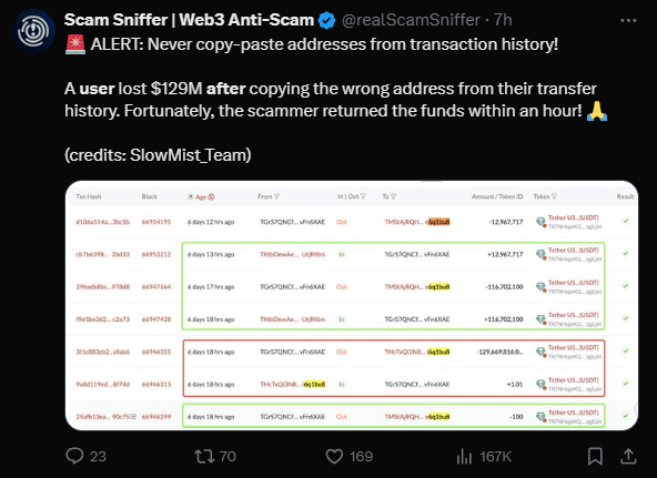 User Recovers $129 Million USDT After Phishing Attack 2 crypto news