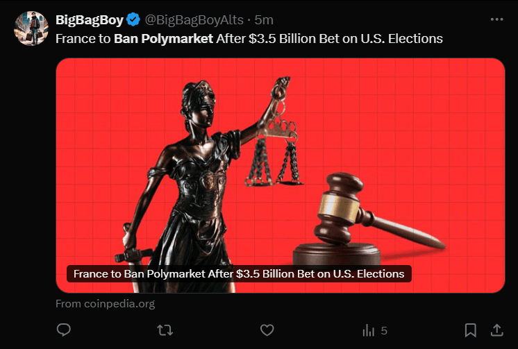 France To Ban Polymarket: Major Concerns Over Crypto Betting Platform 2 crypto news