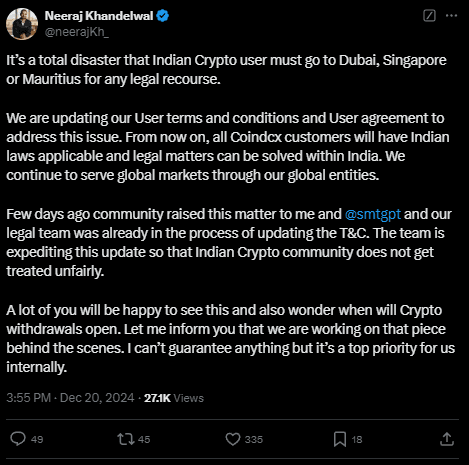 CoinDCX Takes Action to Align with Indian Laws, Reassuring Users Amid Concerns 2 crypto news