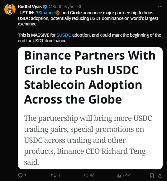 Binance and Circle Join Forces to Revolutionize USDC Usage in Crypto 3 Binance