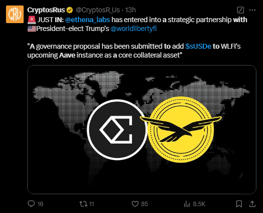 Ethena Labs Partners with World Liberty Financial to Launch sUSDe on Aave: A New Era in DeFi 3 Ethena Labs