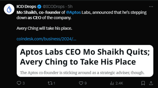 Aptos Co-Founder Mo Shaikh Resigns as CEO to Pursue New Ventures 3 Aptos