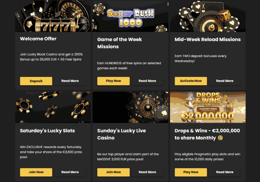 Lucky Block Casino Bonuses 2024: Top Offers and Full Review 3 Lucky Block Casino bonuses