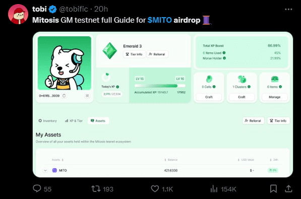 Mitosis ($MITO) Token Airdrop: Top Strategies To Maximize Your Earnings 2 Mitosis ($MITO)