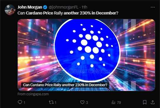 Cardano Price Forecast: Could ADA Soar Another 230% in December? 3 crypto news