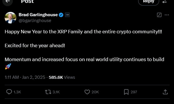Ripple CEO Brad Garlinghouse Shares Excitement for 2025 as XRP Surges in Value 3 crypto news