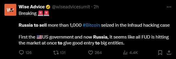 Russia Started Selling 1032 Bitcoins Linked To Record Bribery Scandal 2 crypto news