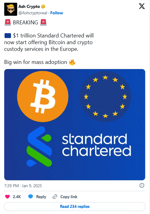 Standard Chartered Expands Crypto Horizons with Luxembourg Hub 3 crypto news