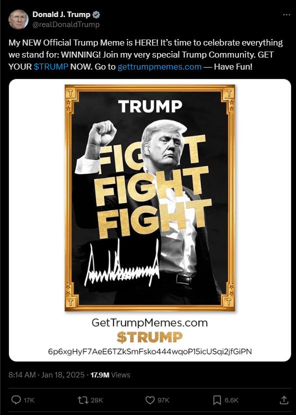 Trump’s New Meme Coin Explodes to $9 Billion Market Cap: A New Era for Cryptocurrency? 2 crypto news