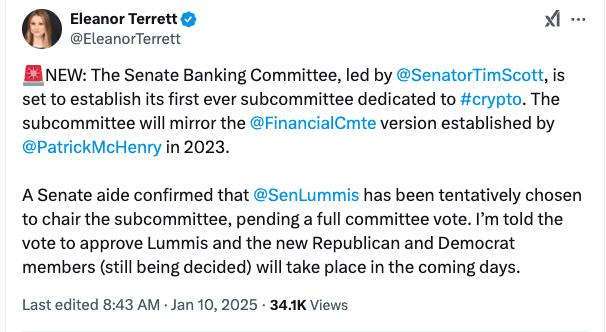 Cynthia Lummis Set to Lead U.S. Senate's First-Ever Trump Crypto Subcommittee 3 crypto news