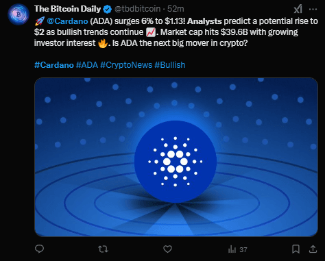 Cardano Price Jumps 6%: Analysts Eye $2 Target 2 Cardano Price