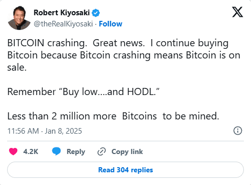 Robert Kiyosaki Bitcoin Crash Insight: Why It's 'Great News' for Investors 2 Robert Kiyosaki Bitcoin Crash