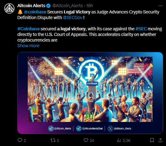 Coinbase Legal Victory: SEC's Allegations Hit a Roadblock 2 crypto news